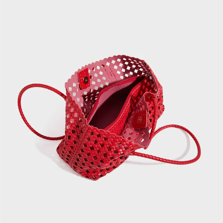 Sac fourre-tout à poignée en crochet fraise fait main