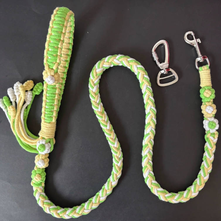 Handmade Woven Pet Leash Walking Rope For Dogs Cats