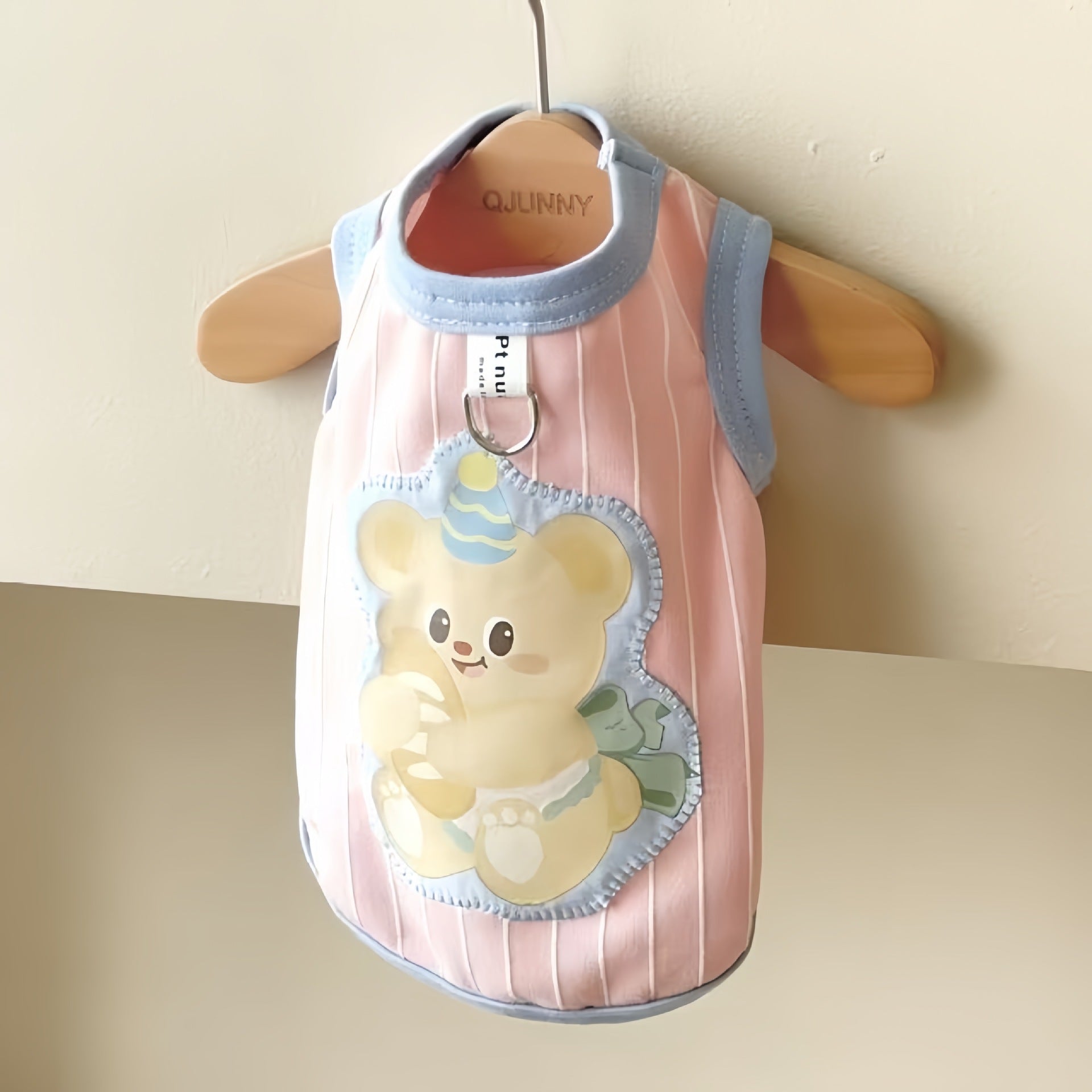 Bear Patch Cotton Pet Vest & Dress | Spring Summer Pet Clothes