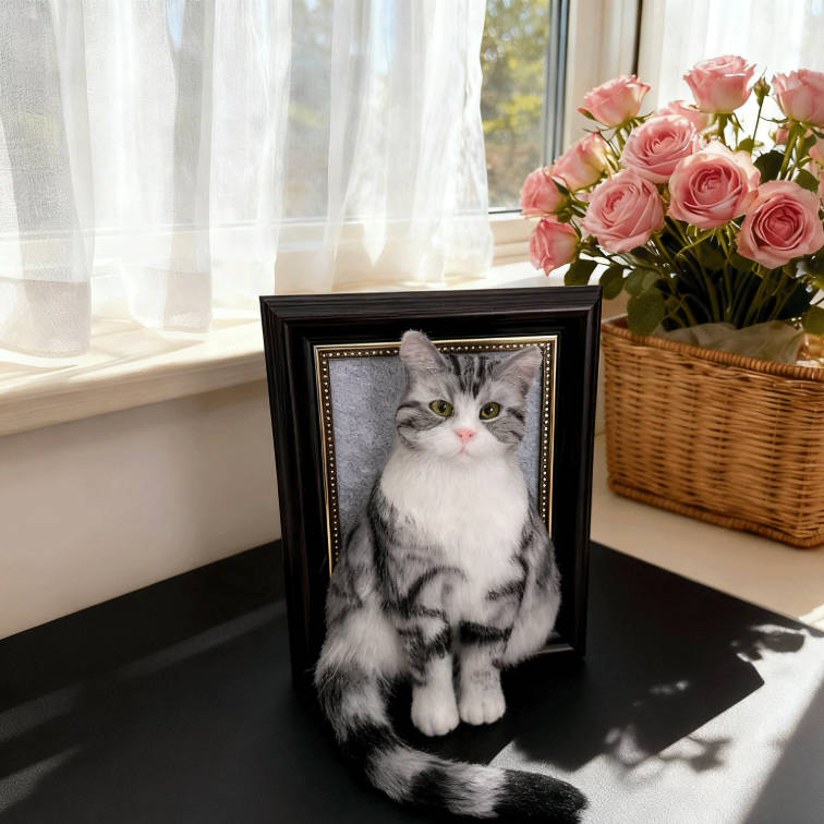 Personalized Needle Felt Pet Portrait | Handmade Custom Dog & Cat Keepsake Gift