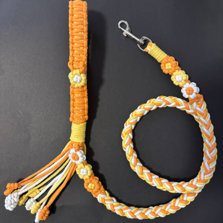 Handmade Woven Pet Leash Walking Rope For Dogs Cats