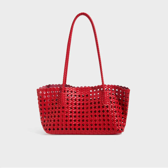 Sac fourre-tout à poignée en crochet fraise fait main