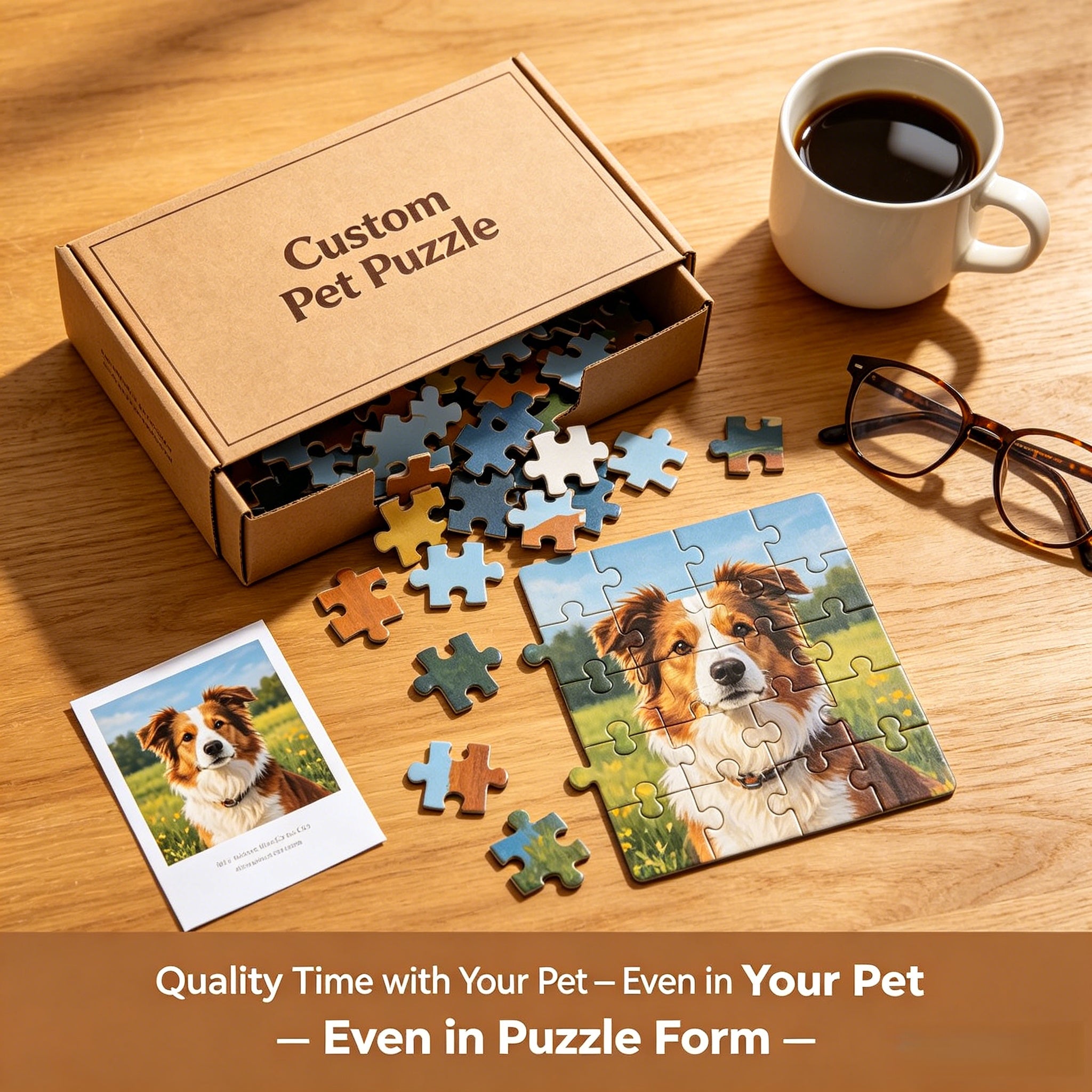 Custom Pet Photo Puzzle – Personalized Pet Jigsaw Gift from Photo