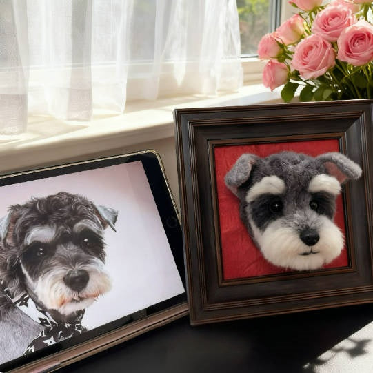 Personalized Needle Felt Pet Portrait | Handmade Custom Dog & Cat Keepsake Gift