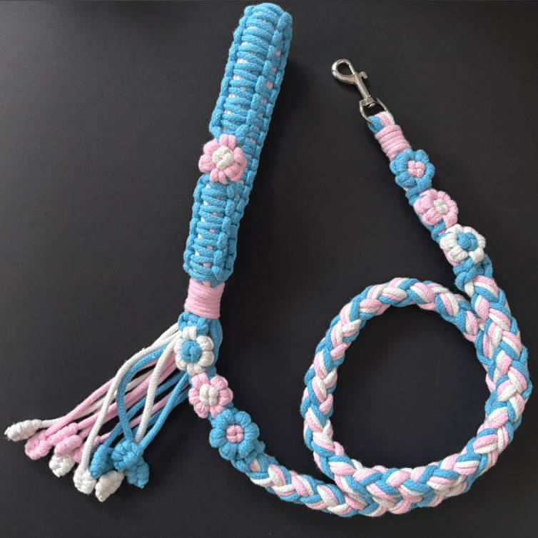 Handmade Woven Pet Leash Walking Rope For Dogs Cats