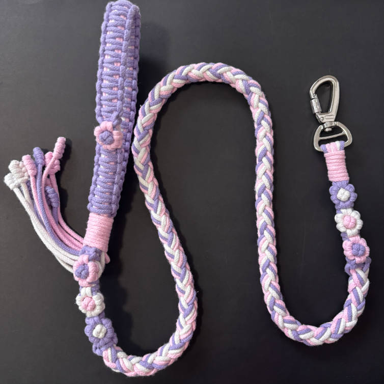 Handmade Woven Pet Leash Walking Rope For Dogs Cats
