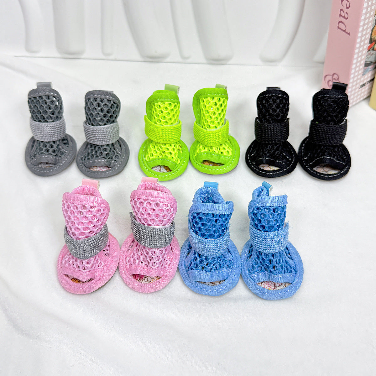 Summer Mesh No-Slip Soft Sole Durable Velcro Small Dog Shoes