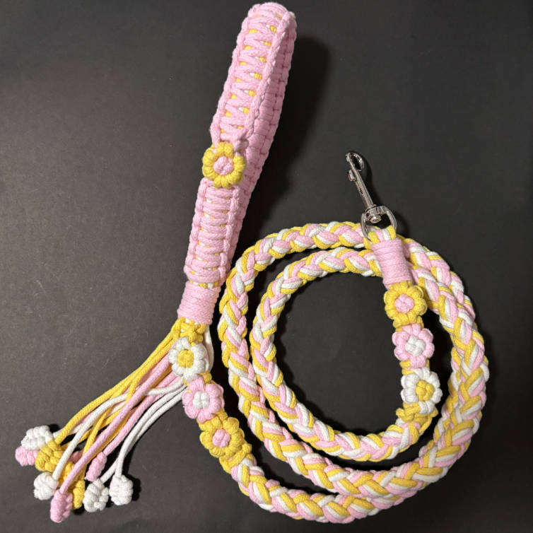 Handmade Woven Pet Leash Walking Rope For Dogs Cats