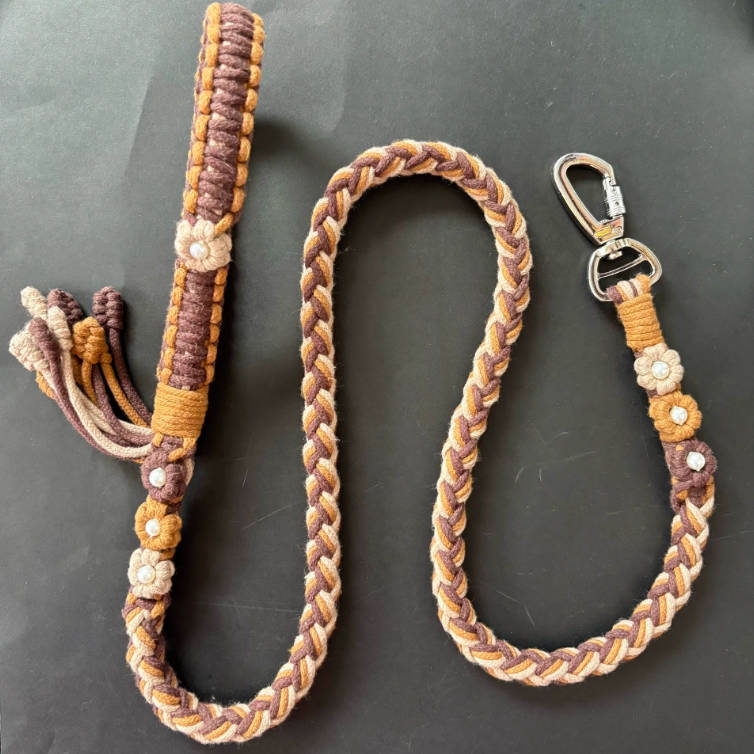 Handmade Woven Pet Leash Walking Rope For Dogs Cats