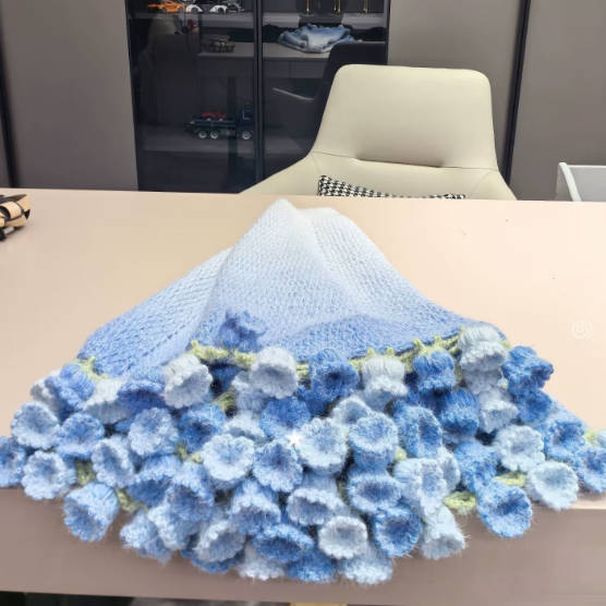 Handmade Crochet Lily Of The Valley Blanket Cape Poncho Shawl