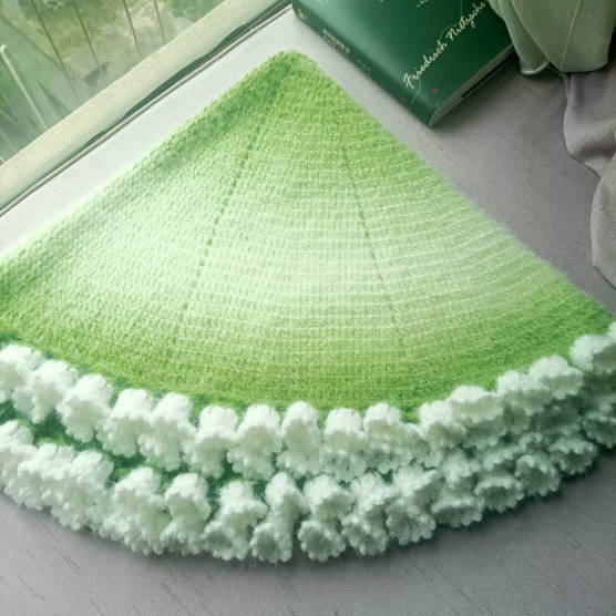 Handmade Crochet Lily Of The Valley Blanket Cape Poncho Shawl