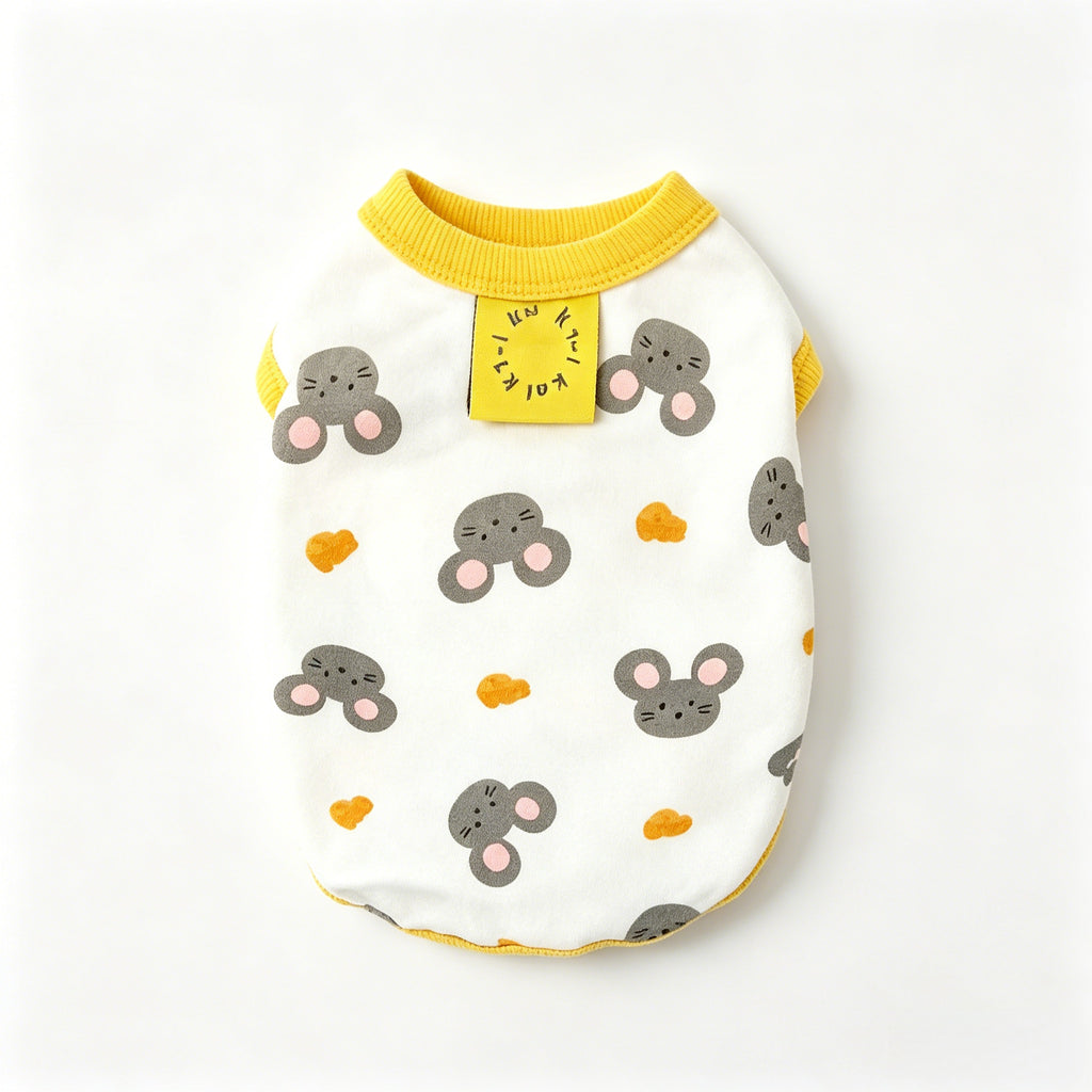 Summer Bear Round Neck Patchwork Samll Pet Clothings