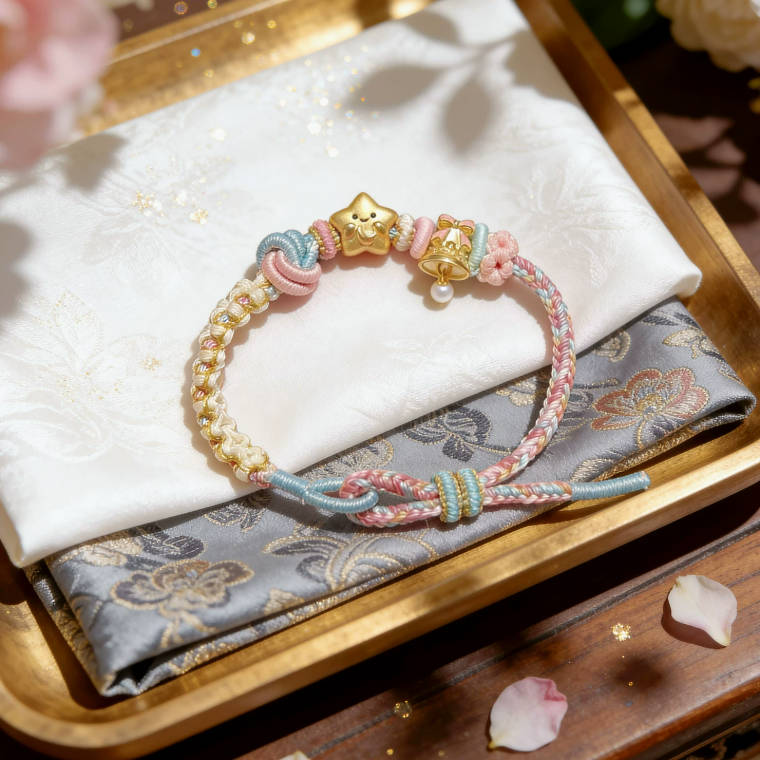 Colorful Lucky Versatile Woven Adjustable Star Bell Bracelet | Gift For Girls