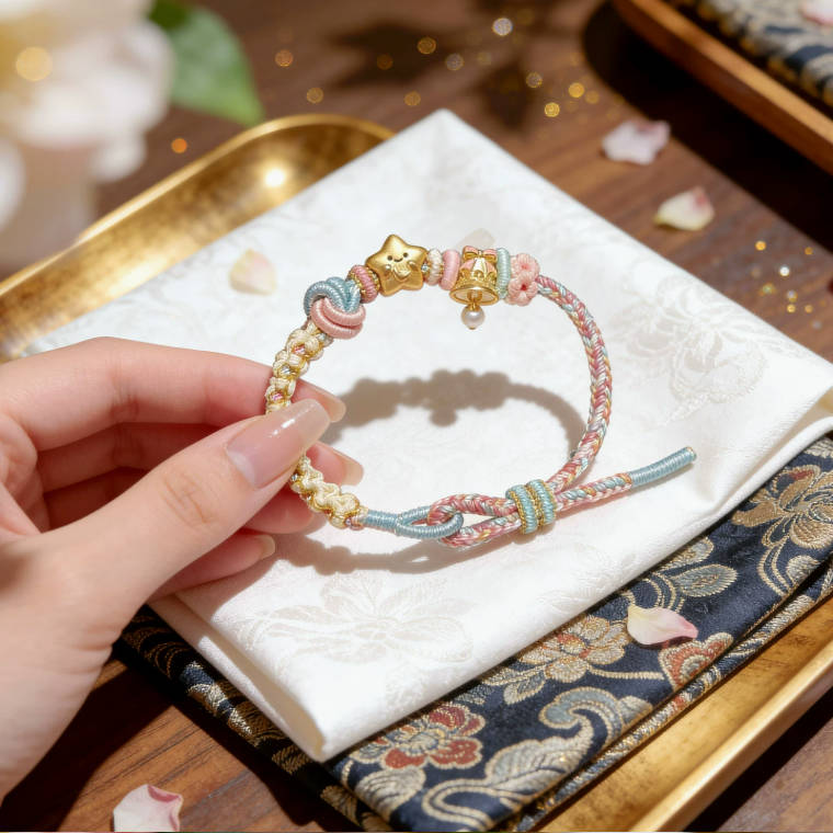Colorful Lucky Versatile Woven Adjustable Star Bell Bracelet | Gift For Girls