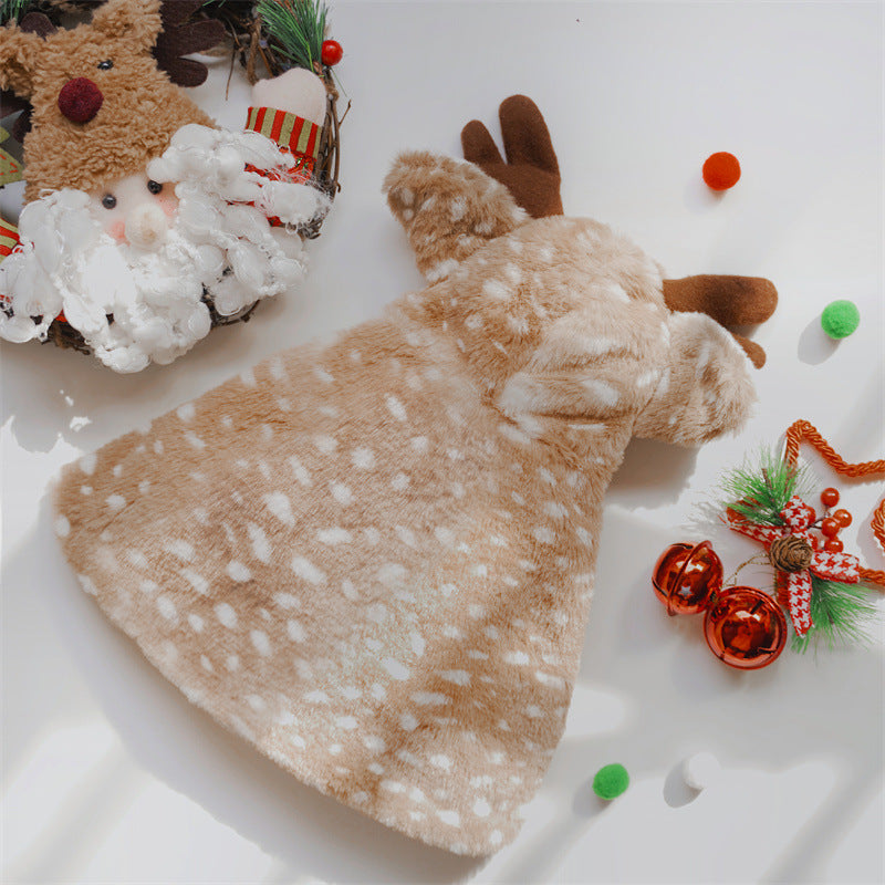 Cape en dentelle de Noël pour animaux de compagnie, costume de renne pour chiens et chats