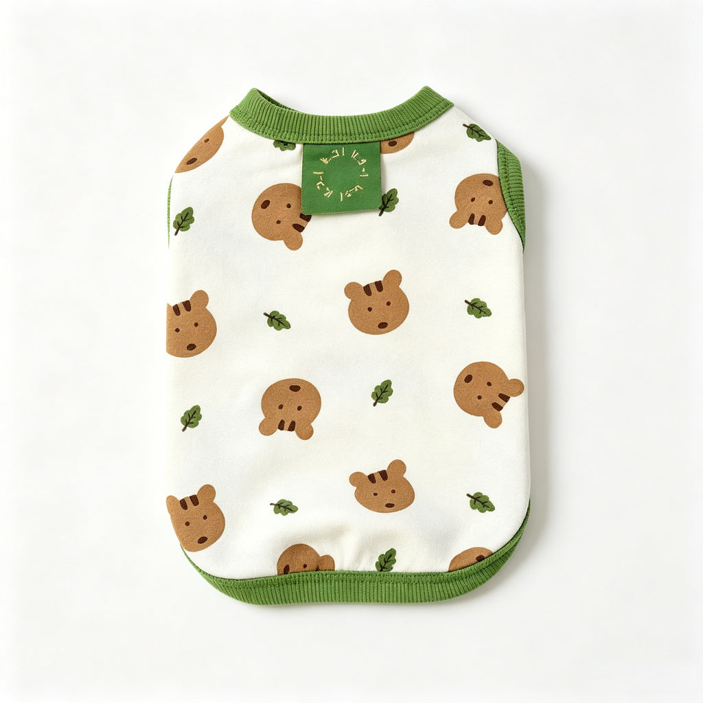Summer Bear Round Neck Patchwork Samll Pet Clothings