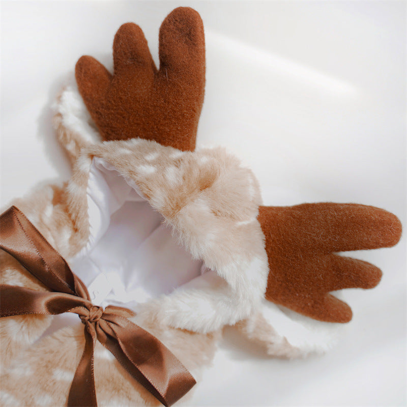 Cape en dentelle de Noël pour animaux de compagnie, costume de renne pour chiens et chats