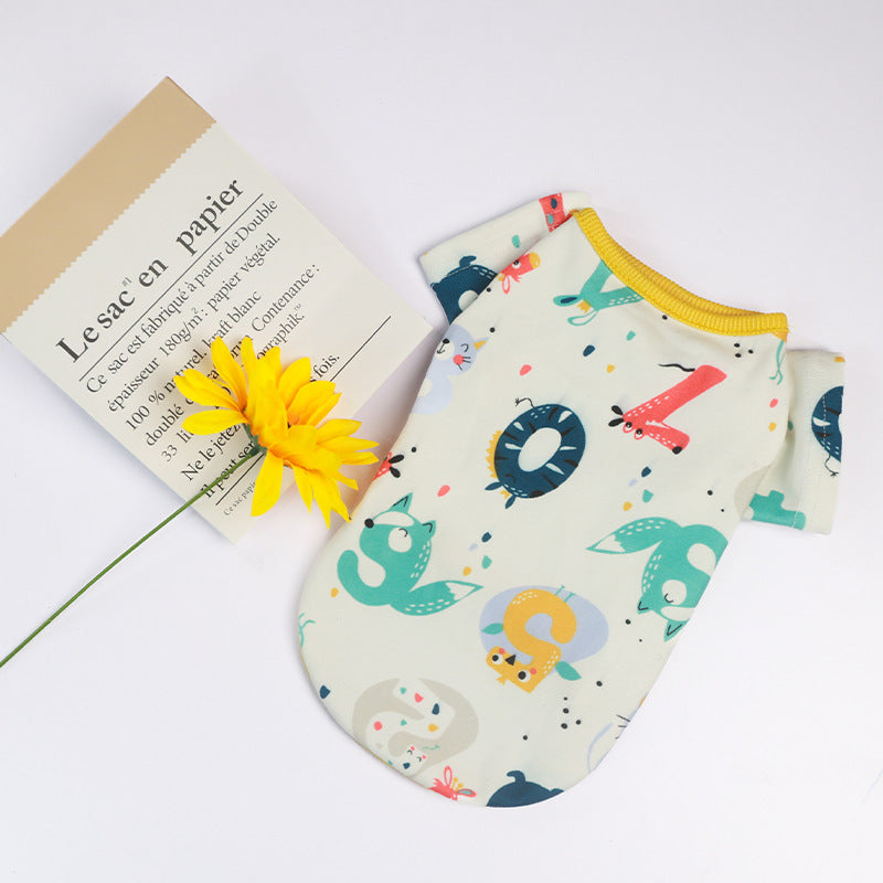 Sommerliches geblümtes Trägertop Kürbis-Haustierkleid für kleine Welpen