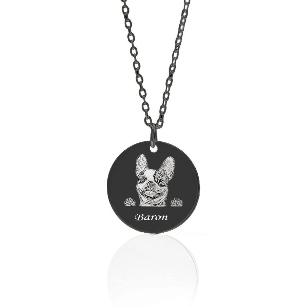 Custom Pet Photo Necklace – Engraved Dog & Cat Pendant Jewelry