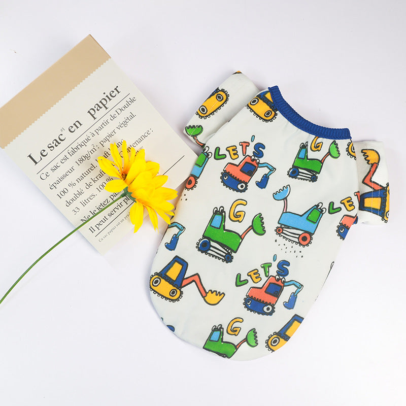 Sommerliches geblümtes Trägertop Kürbis-Haustierkleid für kleine Welpen