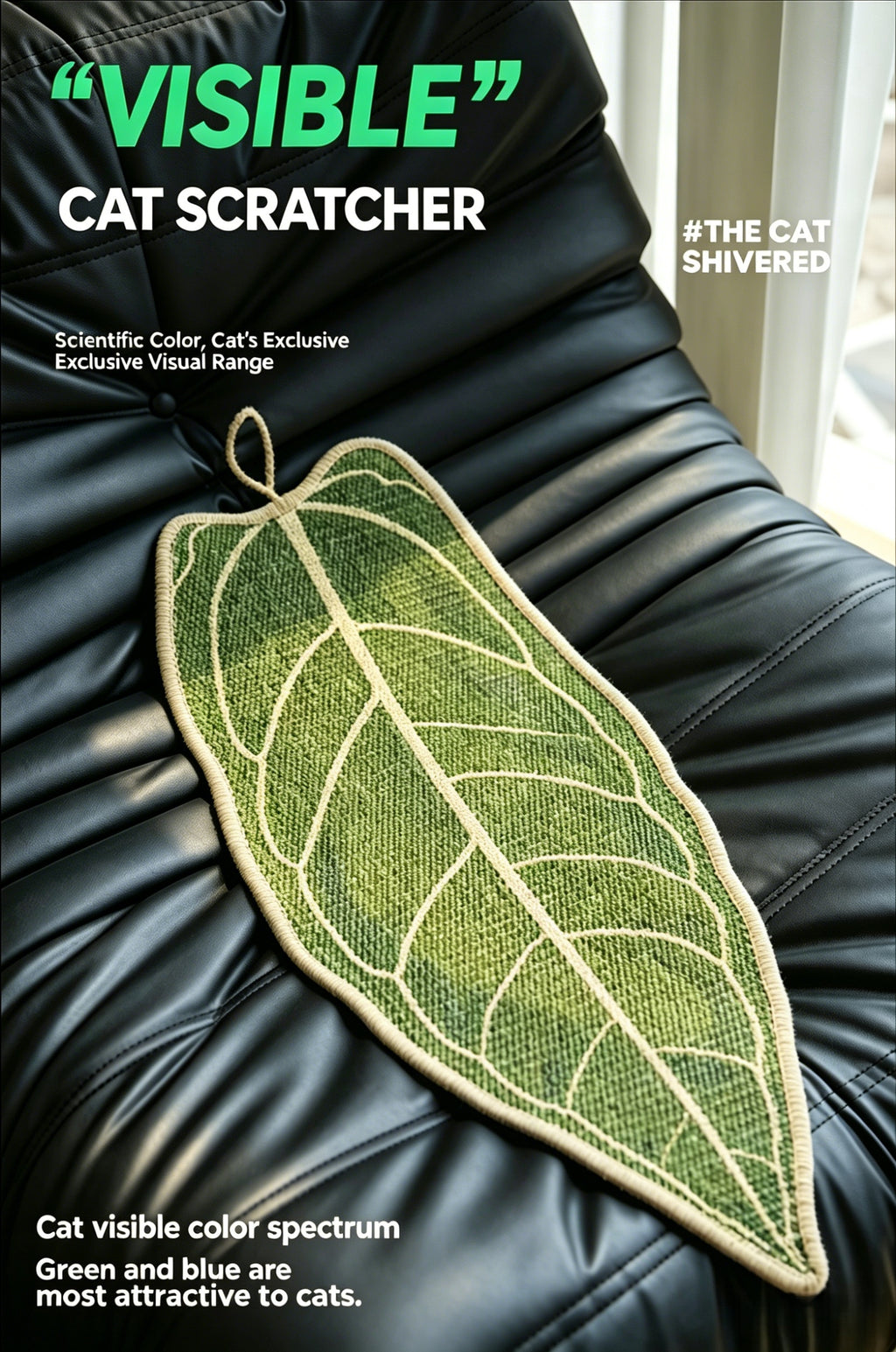 Hanging Sisal Cat Scratcher Leaf Shape No Slip Durable For Claws