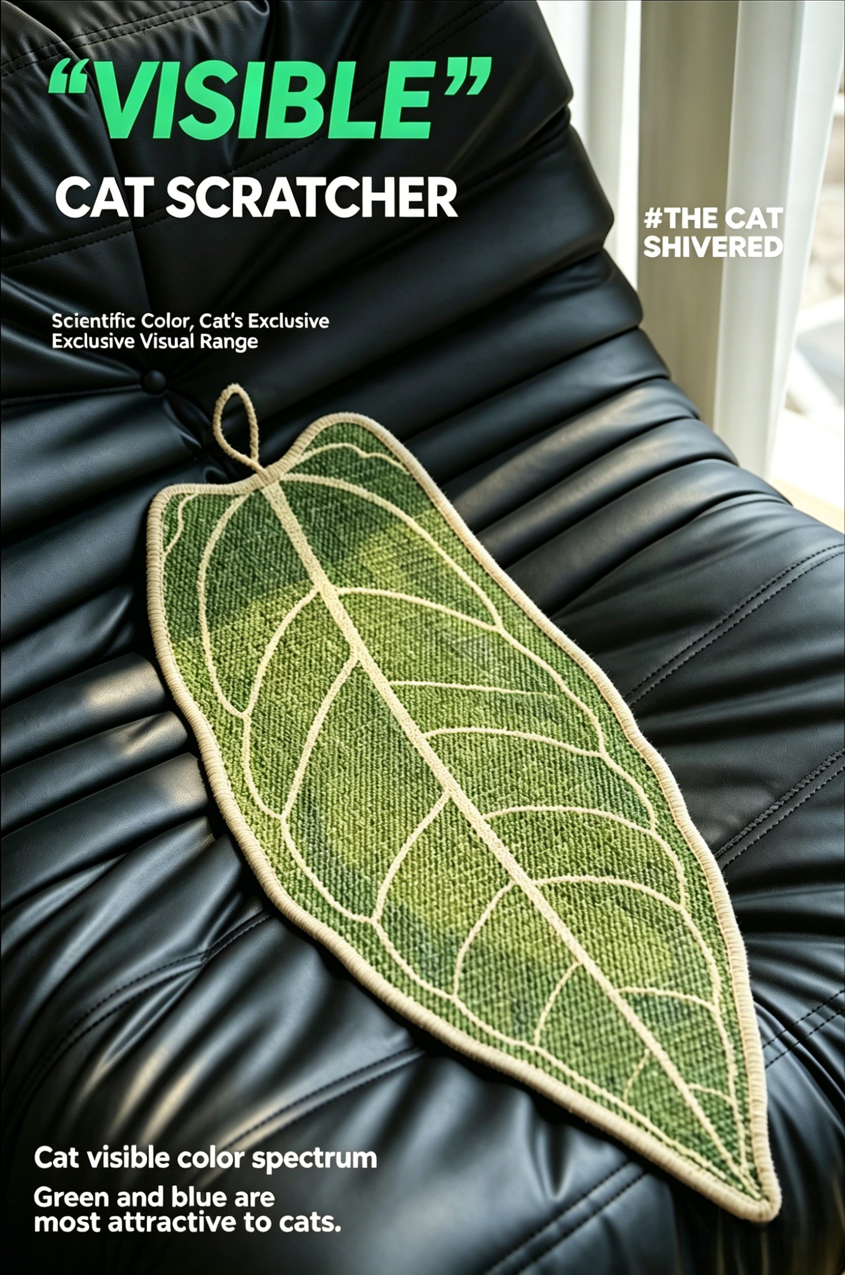 Hanging Sisal Cat Scratcher Leaf Shape No Slip Durable For Claws
