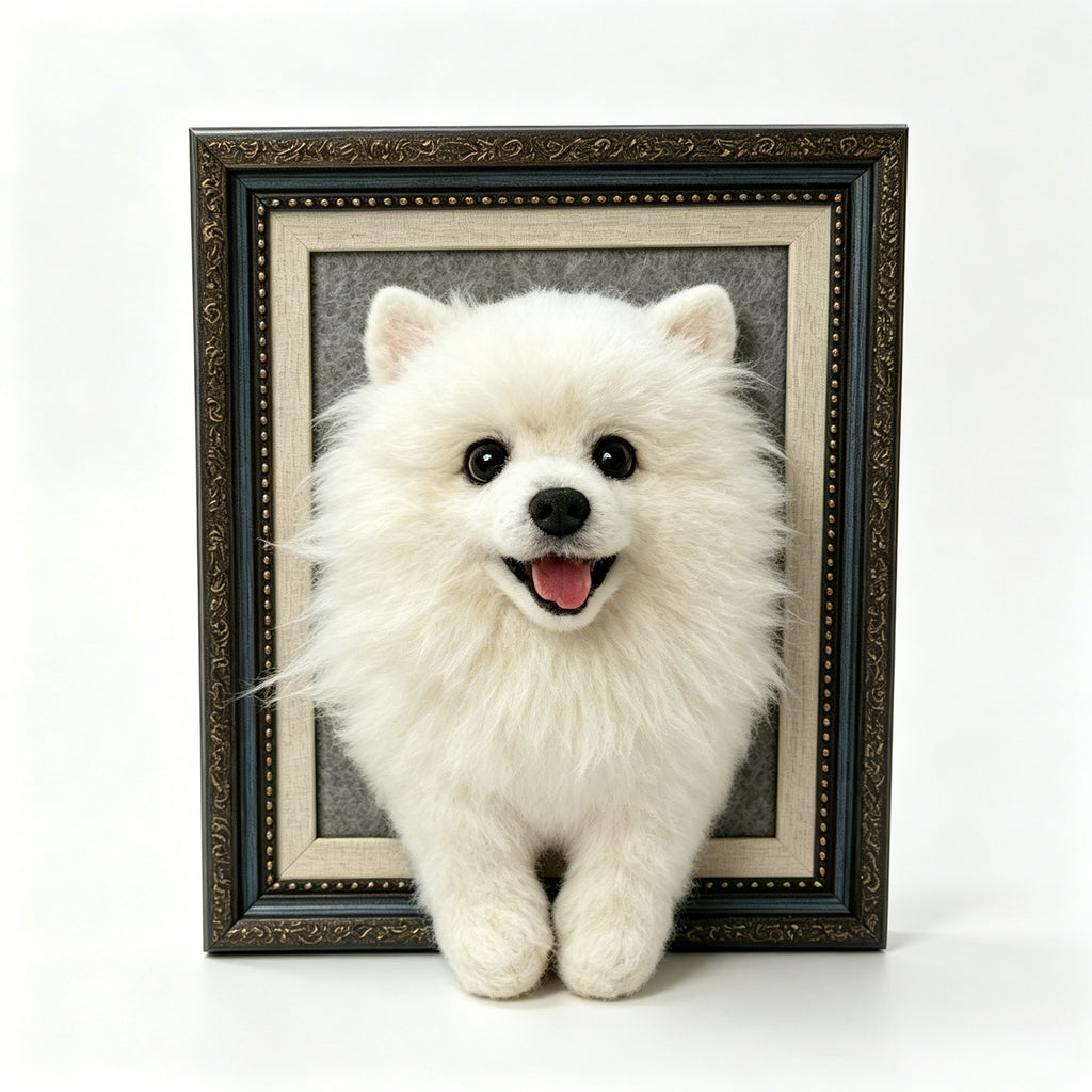 Personalisiertes Nadelfilz-Haustierportrait | Handgefertigtes individuelles Hunde- & Katzen-Erinnerungsgeschenk