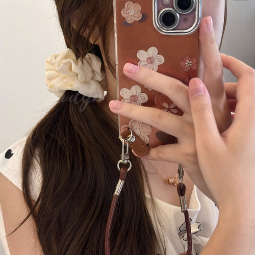 Beige Handmade Jacquard Simple Retro Floral Versatile Bow Hair Tie