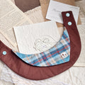 Handmade Retro Triangular Patchwork Plaid Cat Dog Pet Bib