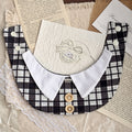 Handmade Simple Patchwork Plaid Casual Cat Dog Pet Bib