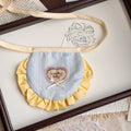 Handmade Cute  Fan-Shaped Ruffled Patchwork Lace-Up Cat Dog Pet Bib