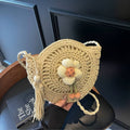 Summer Bohemia Straw Round Bag Handmade Woven Crossbody Bag