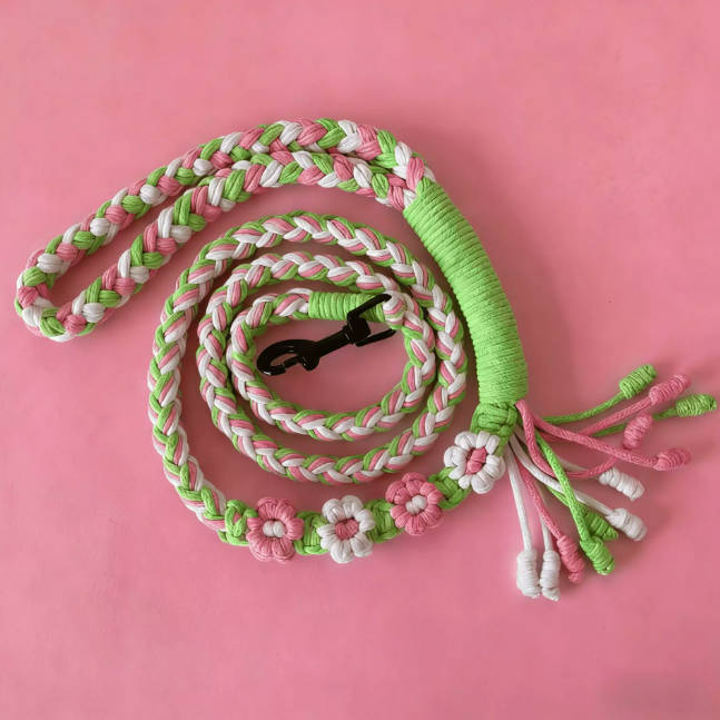 Handmade Braided Colorful Cat Walking Rope Dog Pet Leash
