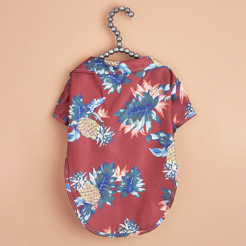 Sommerliches geblümtes Trägertop Kürbis-Haustierkleid für kleine Welpen
