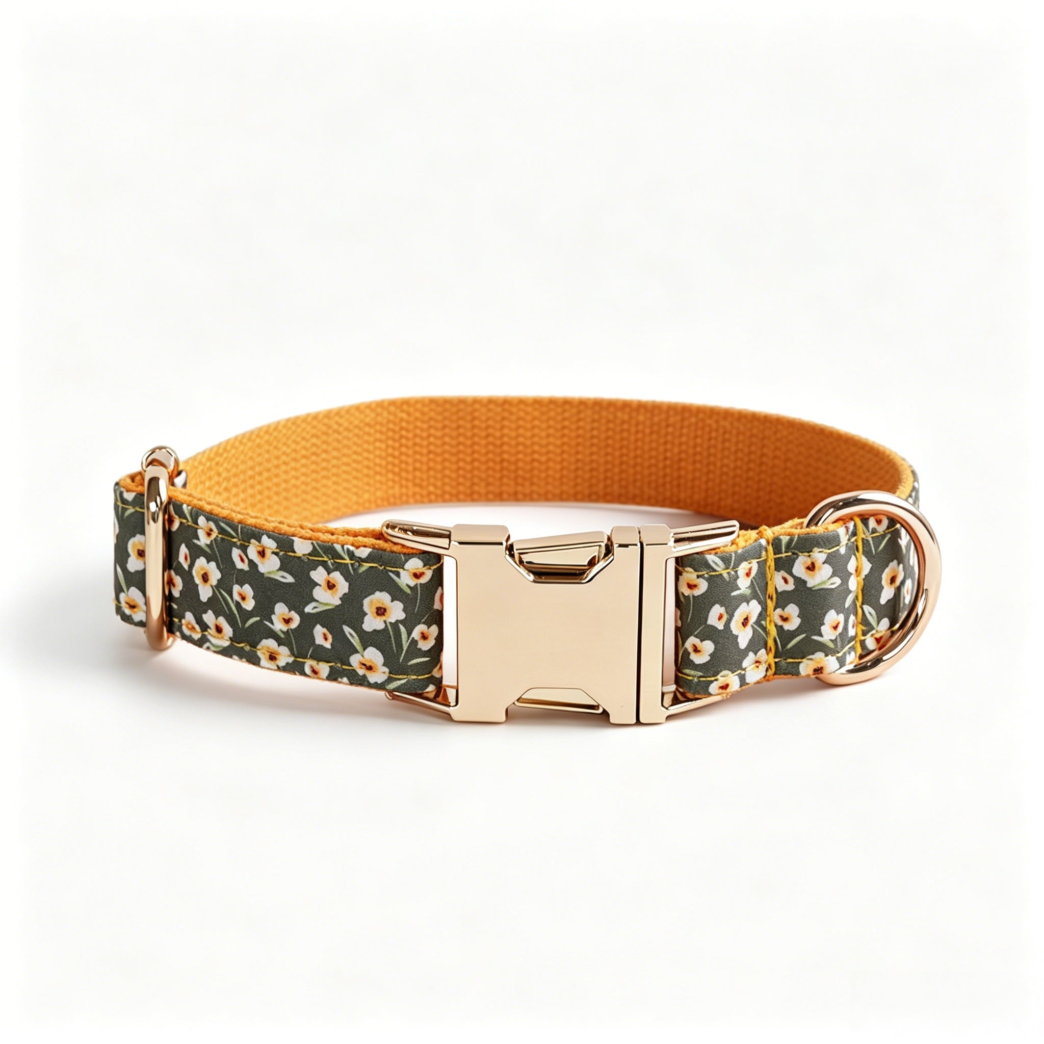 Green Glow Orange Blossom Dog Collar Adjustable Pet Leash Set