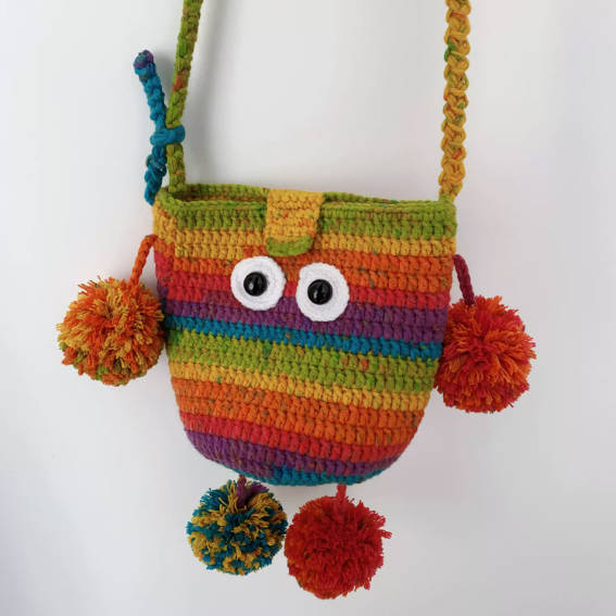 Handmade Crochet Monster Small Crossbody Bag Phone Bag