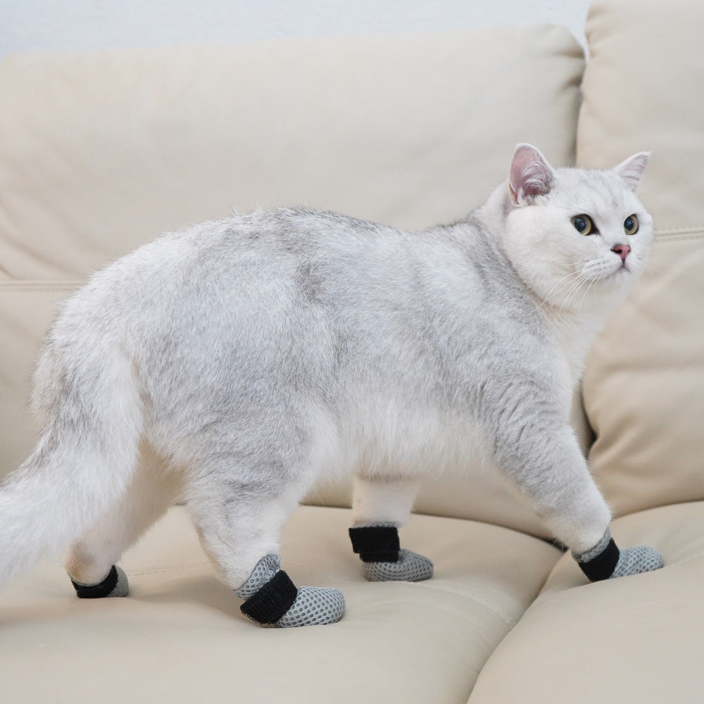 Breathable Mesh Velcro Soft Anti-Scratch Pet Shoes For Cats