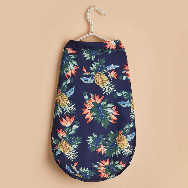 Sommerliches geblümtes Trägertop Kürbis-Haustierkleid für kleine Welpen
