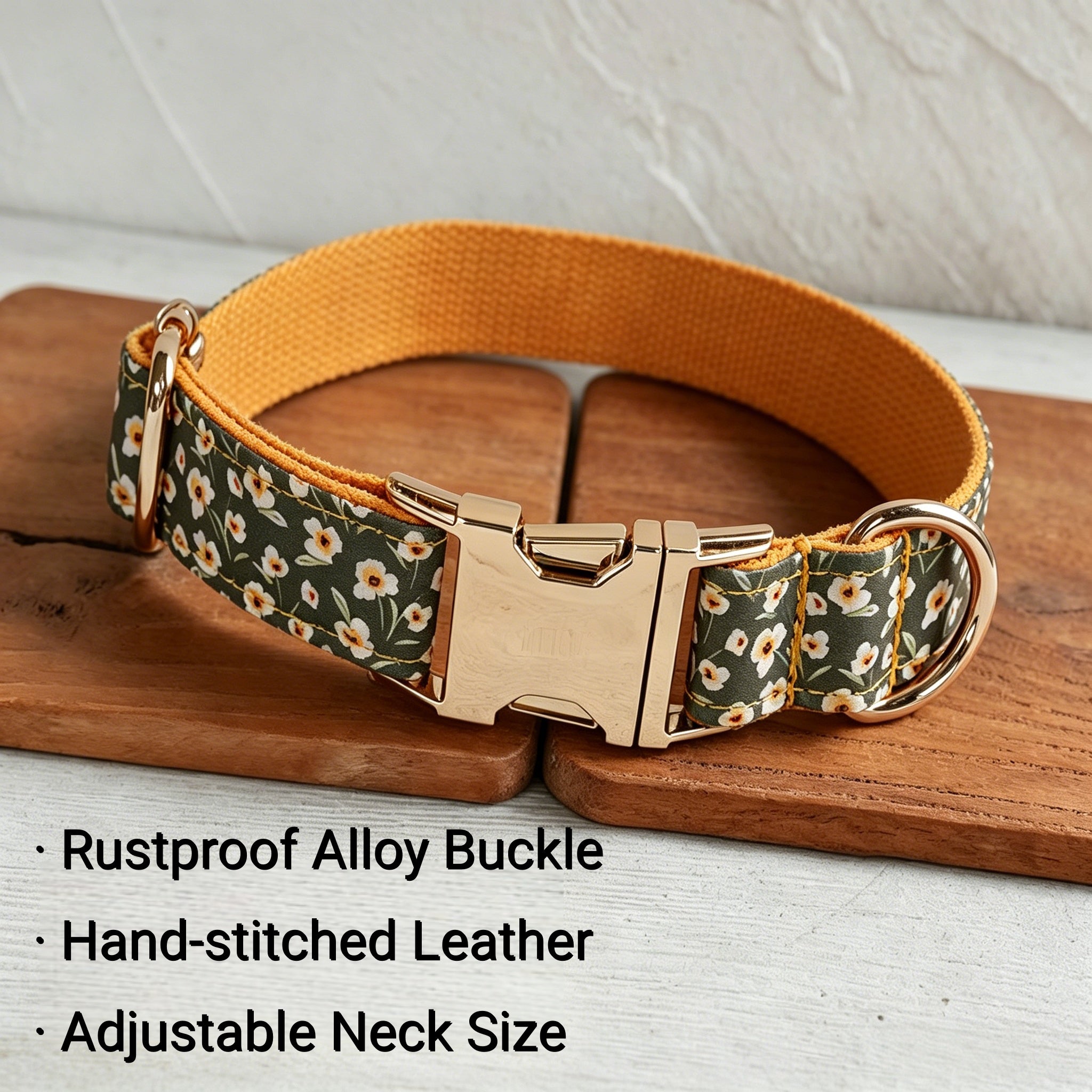 Green Glow Orange Blossom Dog Collar Adjustable Pet Leash Set