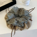 Handmade Vintage Two Tone Bow Scrunchie Oversized Hair Tie