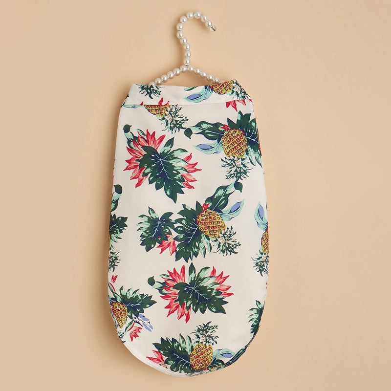 Sommerliches geblümtes Trägertop Kürbis-Haustierkleid für kleine Welpen