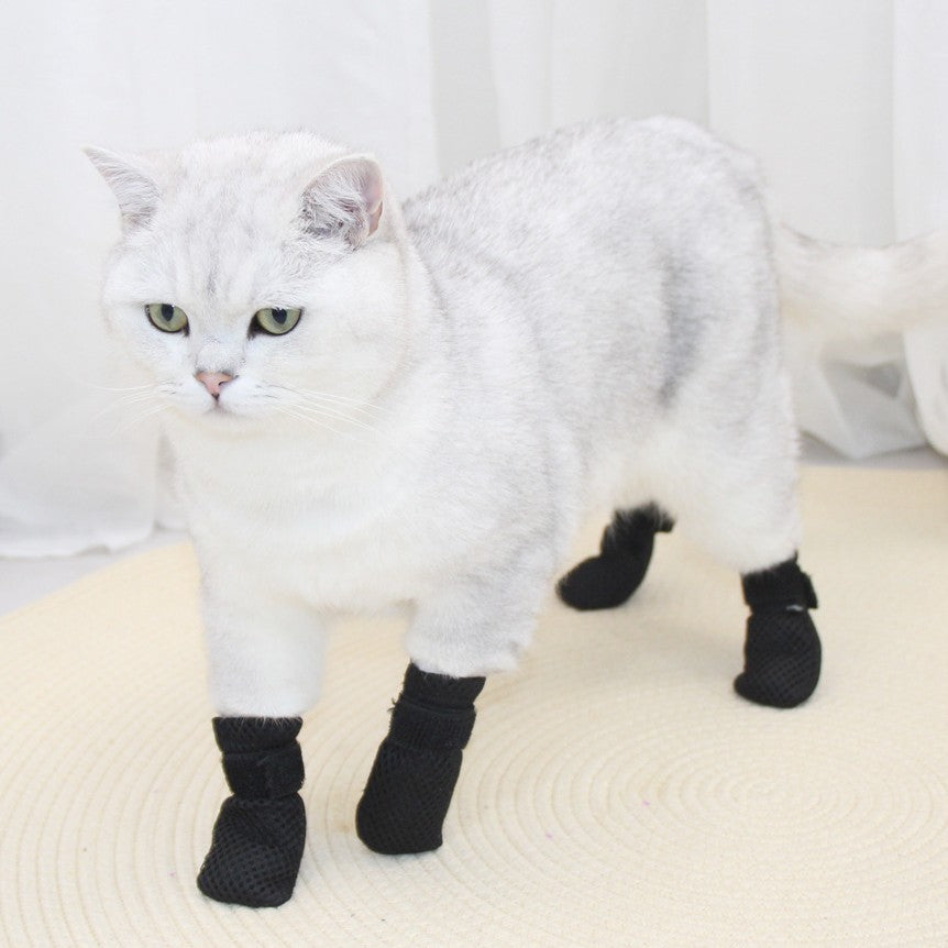Breathable Mesh Velcro Soft Anti-Scratch Pet Shoes For Cats