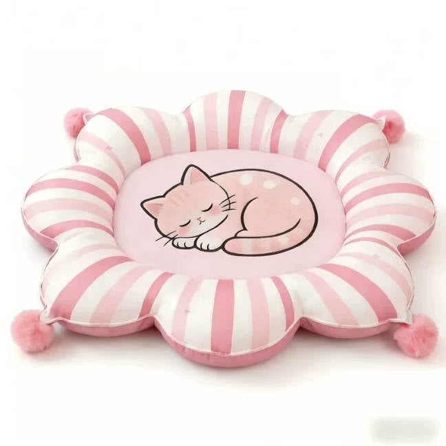 Summer Cooling Ice Silk Pad Striped Cartoon Pet Mat