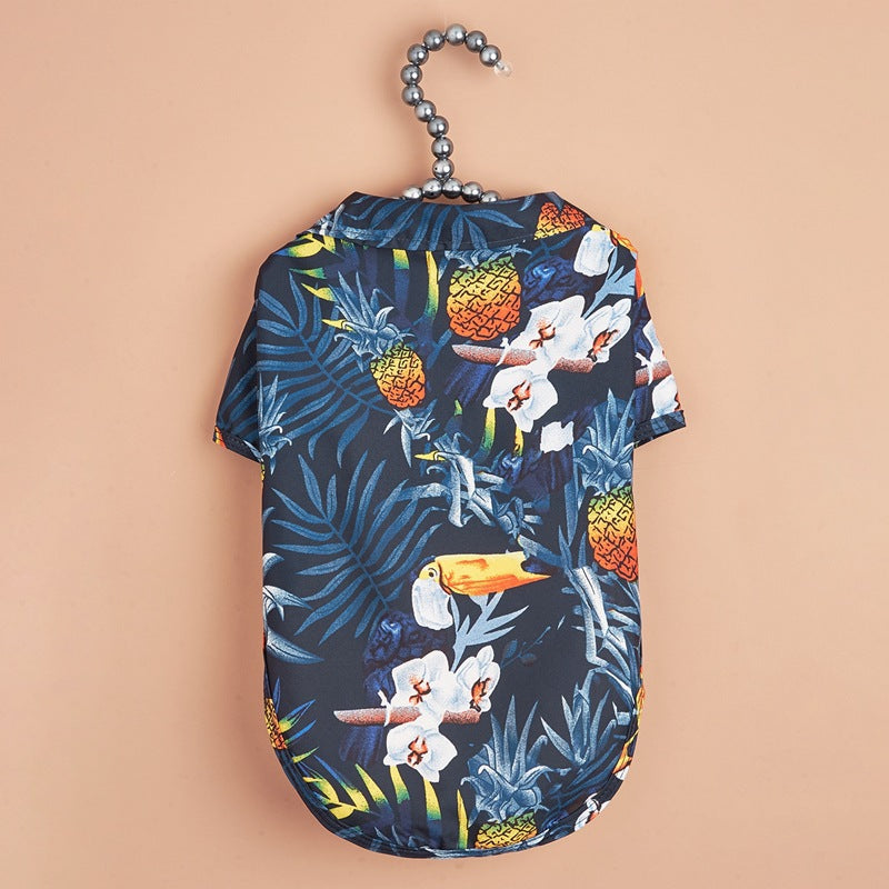 Sommerliches geblümtes Trägertop Kürbis-Haustierkleid für kleine Welpen