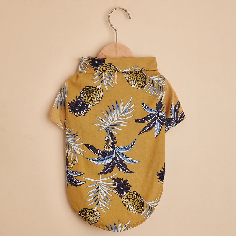Sommerliches geblümtes Trägertop Kürbis-Haustierkleid für kleine Welpen