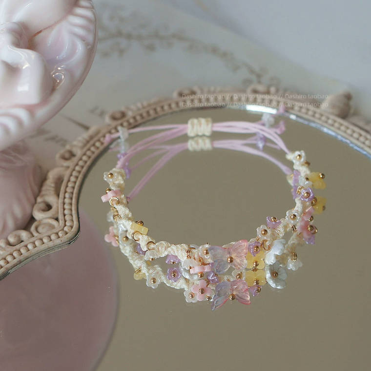 Beautiful Summer Woven Adjustable Floral Bracelet | Gift For Girls