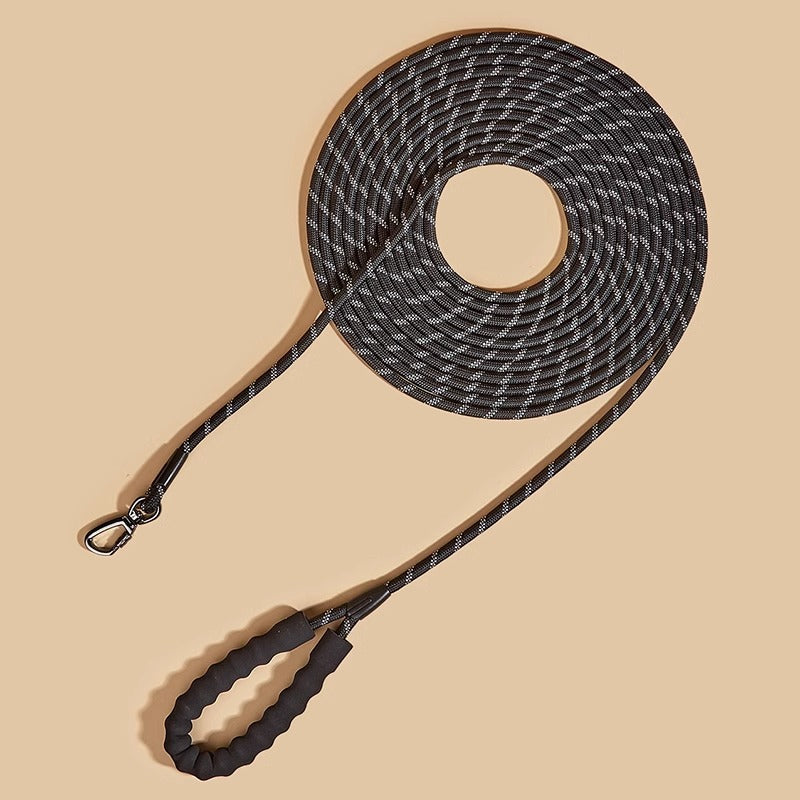 Reflective Long Nylon Rope Dog Leash | Comfortable Grip Pet Lead