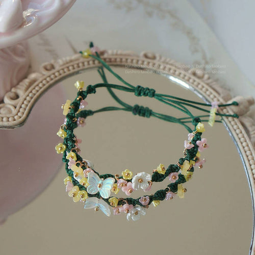 Beautiful Summer Woven Adjustable Floral Bracelet | Gift For Girls