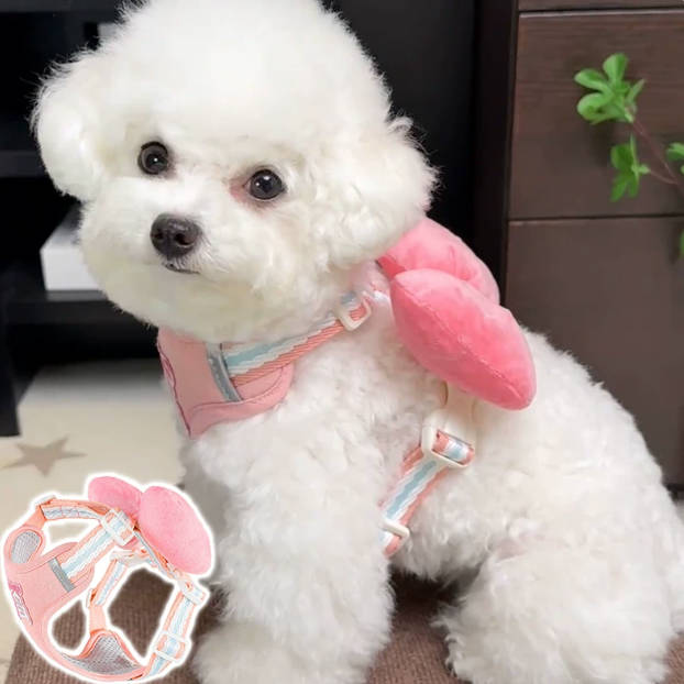 Small Dog Vest Harness With Bow Escape Proof Pet Leash Suit