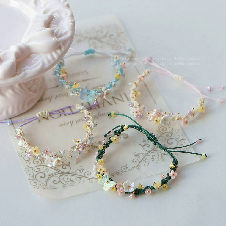 Beautiful Summer Woven Adjustable Floral Bracelet | Gift For Girls